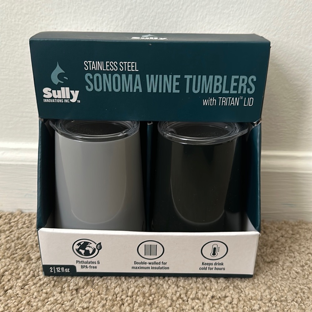 Stainless Steel Sonoma Wine Tumblers Set of 2